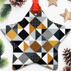 Pattern Tile Squares Triangles Seamless Geometry Star Ornament (two Sides)