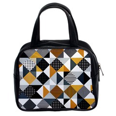 Pattern Tile Squares Triangles Seamless Geometry Classic Handbag (two Sides)