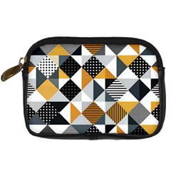 Pattern Tile Squares Triangles Seamless Geometry Digital Camera Leather Case