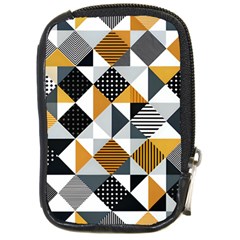 Pattern Tile Squares Triangles Seamless Geometry Compact Camera Leather Case