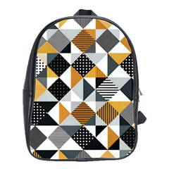 Pattern Tile Squares Triangles Seamless Geometry School Bag (large)