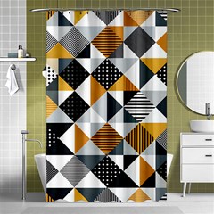 Pattern Tile Squares Triangles Seamless Geometry Shower Curtain 48  X 72  (small) 