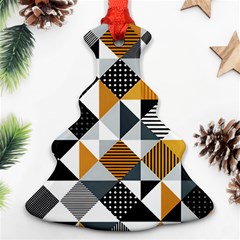 Pattern Tile Squares Triangles Seamless Geometry Christmas Tree Ornament (two Sides)