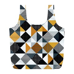 Pattern Tile Squares Triangles Seamless Geometry Full Print Recycle Bag (l)