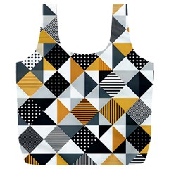 Pattern Tile Squares Triangles Seamless Geometry Full Print Recycle Bag (xxxl) by Maspions