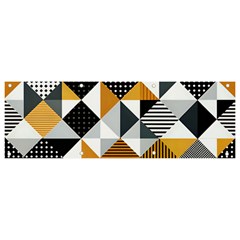 Pattern Tile Squares Triangles Seamless Geometry Banner And Sign 9  X 3 