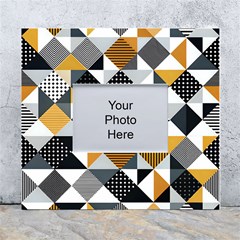 Pattern Tile Squares Triangles Seamless Geometry White Wall Photo Frame 5  X 7  by Maspions