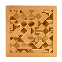 Pattern Tile Squares Triangles Seamless Geometry Wood Photo Frame Cube by Maspions