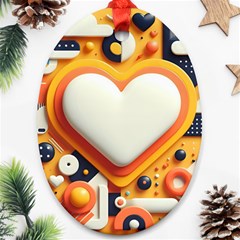 Valentine s Day Design Heart Love Poster Decor Romance Postcard Youth Fun Ornament (oval)