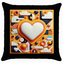 Valentine s Day Design Heart Love Poster Decor Romance Postcard Youth Fun Throw Pillow Case (black)