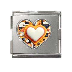 Valentine s Day Design Heart Love Poster Decor Romance Postcard Youth Fun Mega Link Heart Italian Charm (18mm) by Maspions