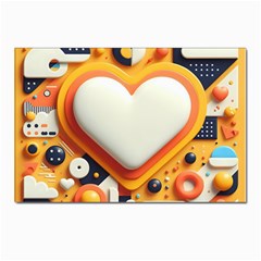 Valentine s Day Design Heart Love Poster Decor Romance Postcard Youth Fun Postcard 4 x 6  (pkg Of 10)