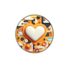 Valentine s Day Design Heart Love Poster Decor Romance Postcard Youth Fun Hat Clip Ball Marker (4 Pack) by Maspions