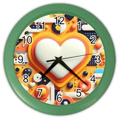 Valentine s Day Design Heart Love Poster Decor Romance Postcard Youth Fun Color Wall Clock