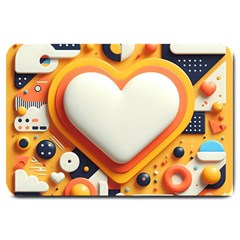 Valentine s Day Design Heart Love Poster Decor Romance Postcard Youth Fun Large Doormat by Maspions