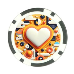 Valentine s Day Design Heart Love Poster Decor Romance Postcard Youth Fun Poker Chip Card Guard (10 Pack)