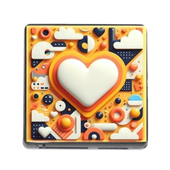 Valentine s Day Design Heart Love Poster Decor Romance Postcard Youth Fun Memory Card Reader (square 5 Slot) by Maspions