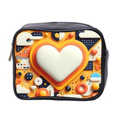 Valentine s Day Design Heart Love Poster Decor Romance Postcard Youth Fun Mini Toiletries Bag (two Sides)