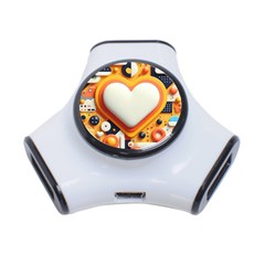 Valentine s Day Design Heart Love Poster Decor Romance Postcard Youth Fun 3-port Usb Hub by Maspions