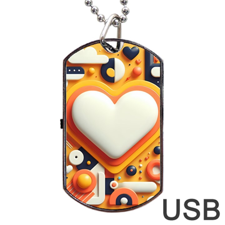 Valentine s Day Design Heart Love Poster Decor Romance Postcard Youth Fun Dog Tag USB Flash (Two Sides)