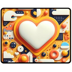 Valentine s Day Design Heart Love Poster Decor Romance Postcard Youth Fun Two Sides Fleece Blanket (medium)