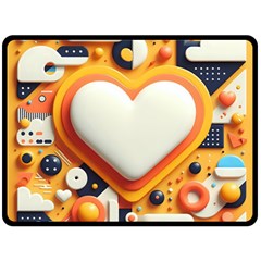 Valentine s Day Design Heart Love Poster Decor Romance Postcard Youth Fun Two Sides Fleece Blanket (large)