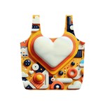 Valentine s Day Design Heart Love Poster Decor Romance Postcard Youth Fun Full Print Recycle Bag (S) Back