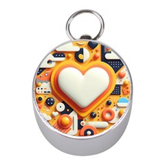 Valentine s Day Design Heart Love Poster Decor Romance Postcard Youth Fun Mini Silver Compasses