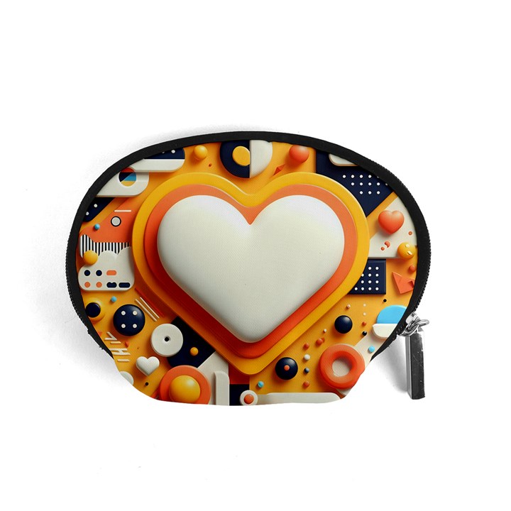 Valentine s Day Design Heart Love Poster Decor Romance Postcard Youth Fun Accessory Pouch (Small)