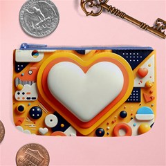 Valentine s Day Design Heart Love Poster Decor Romance Postcard Youth Fun Large Coin Purse