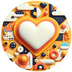 Valentine s Day Design Heart Love Poster Decor Romance Postcard Youth Fun Wooden Puzzle Round