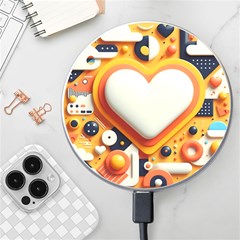 Valentine s Day Design Heart Love Poster Decor Romance Postcard Youth Fun Wireless Fast Charger(white)