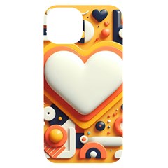 Valentine s Day Design Heart Love Poster Decor Romance Postcard Youth Fun Iphone 14 Black Uv Print Case by Maspions