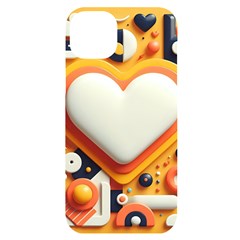 Valentine s Day Design Heart Love Poster Decor Romance Postcard Youth Fun Iphone 14 Plus Black Uv Print Case by Maspions