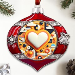 Valentine s Day Design Heart Love Poster Decor Romance Postcard Youth Fun Metal Snowflake And Bell Red Ornament by Maspions