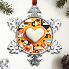 Valentine s Day Design Heart Love Poster Decor Romance Postcard Youth Fun Metal Small Snowflake Ornament by Maspions