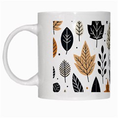 Autumn Leaves Fall Pattern Design Decor Nature Season Beauty Foliage Decoration Background Texture White Mug by Maspions