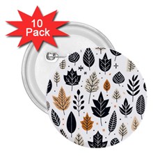 Autumn Leaves Fall Pattern Design Decor Nature Season Beauty Foliage Decoration Background Texture 2 25  Buttons (10 Pack) 