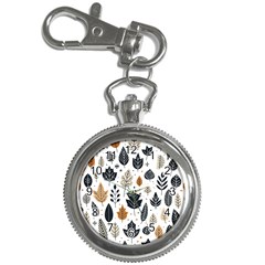 Autumn Leaves Fall Pattern Design Decor Nature Season Beauty Foliage Decoration Background Texture Key Chain Watches by Maspions