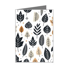 Autumn Leaves Fall Pattern Design Decor Nature Season Beauty Foliage Decoration Background Texture Mini Greeting Card