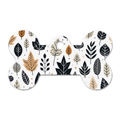 Autumn Leaves Fall Pattern Design Decor Nature Season Beauty Foliage Decoration Background Texture Dog Tag Bone (one Side)