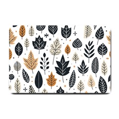 Autumn Leaves Fall Pattern Design Decor Nature Season Beauty Foliage Decoration Background Texture Small Doormat by Maspions