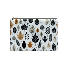 Autumn Leaves Fall Pattern Design Decor Nature Season Beauty Foliage Decoration Background Texture Cosmetic Bag (medium)