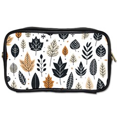 Autumn Leaves Fall Pattern Design Decor Nature Season Beauty Foliage Decoration Background Texture Toiletries Bag (one Side)