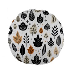 Autumn Leaves Fall Pattern Design Decor Nature Season Beauty Foliage Decoration Background Texture Standard 15  Premium Round Cushions by Maspions