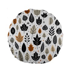 Autumn Leaves Fall Pattern Design Decor Nature Season Beauty Foliage Decoration Background Texture Standard 15  Premium Flano Round Cushions by Maspions