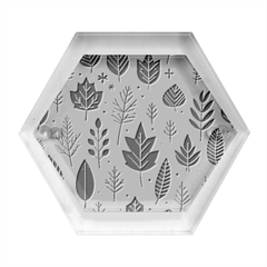 Autumn Leaves Fall Pattern Design Decor Nature Season Beauty Foliage Decoration Background Texture Hexagon Wood Jewelry Box by Maspions