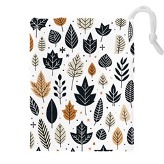 Autumn Leaves Fall Pattern Design Decor Nature Season Beauty Foliage Decoration Background Texture Drawstring Pouch (5xl)