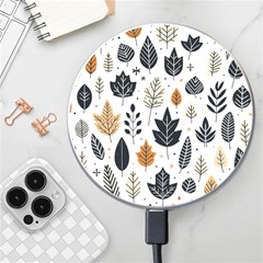 Autumn Leaves Fall Pattern Design Decor Nature Season Beauty Foliage Decoration Background Texture Wireless Fast Charger(white) by Maspions