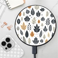 Autumn Leaves Fall Pattern Design Decor Nature Season Beauty Foliage Decoration Background Texture Wireless Fast Charger(black) by Maspions